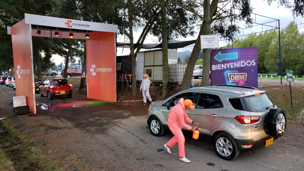 Equipo de Icono Visual operando activación Drive In para Compensar